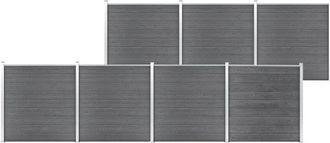 vidaXL Valla De Jard&iacute;n De Wpc Gris 1218x186 Cm Vidaxl