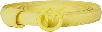 Pinko Love Berry Riem Block Color Geel - Dames - Riemen - Geel - XS - Leer - Accessoires