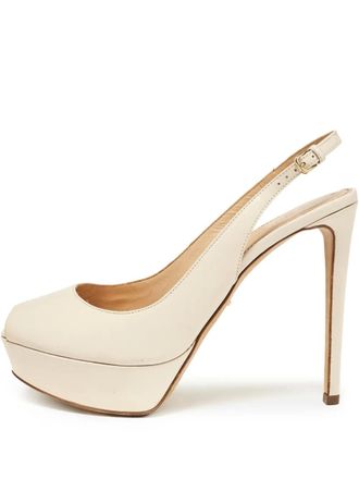 Sergio Rossi pre-owned 120mm peep-toe platform pumps - Neutrals