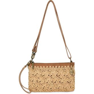 The Sak Vita Hand Crochet Crossbody Wristlet in Natural Primrose Straw at Nordstrom