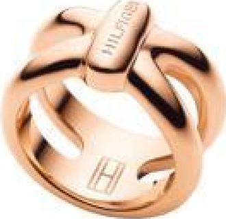 Tommy Hilfiger Womens 2700327B Ladies Ring - Rose Gold Stainless Steel - Size L