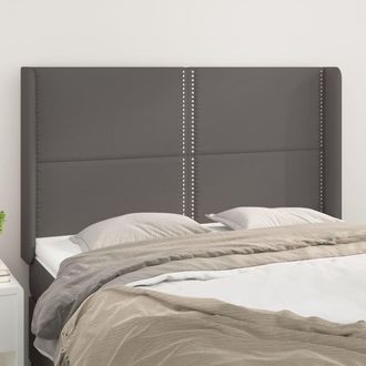 vidaXL Vidaxl - Cabecero Con Orejas Cuero Sint&eacute;tico Gris 147x16x118/128cm