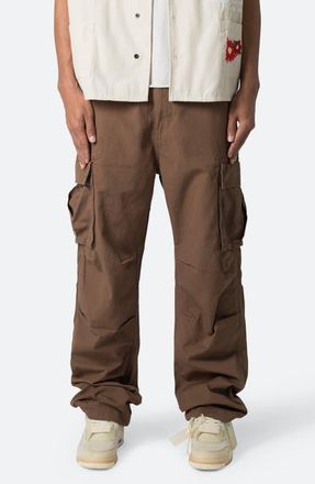 mnml Ultra Baggy Cotton Cargo Pants in Brown at Nordstrom, Size 34