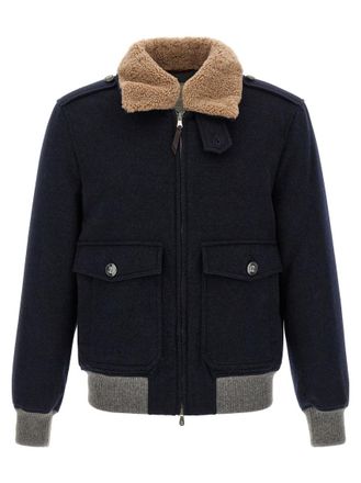 Brunello Cucinelli Blue Regular Bomber Jacket