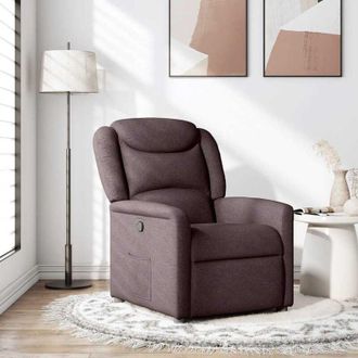 vidaXL Poltrona Reclinabile Marrone Scuro in Tessuto - Vidaxl