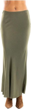 Brand Unique Lange Georgette Rok - Dames - Maxi Rokken - Groen - S - Rokken
