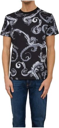 Versace Jeans Couture Casual Katoenen T-Shirt voor Mannen - Heren - T-shirts - Zwart - L - Katoen - Tops