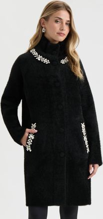 NVLT Womens Eyelash Coatigan with Rhinestones