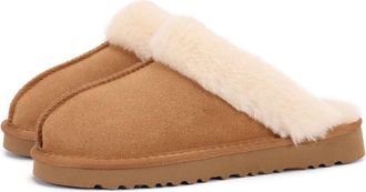 Generic Womens Fuzzy Memory Foam House Slippers Comfy Fluffy Winter Scuff Slippers Warm & Cozy Indoor Slip-On Scuffette Slides for Bedroom,Brown,8.5 UK