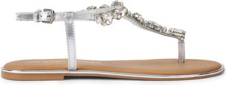 Kurt Geiger Womens Leather Rudy Sandals - Silver - Size UK 6