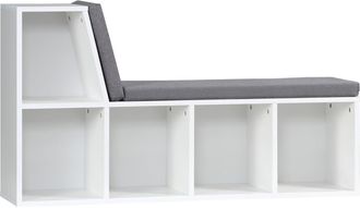 HOMCOM 2 Tier Bookcase w/ Removable Cushions Storage Cabinet for Living Room | TJ Hughes