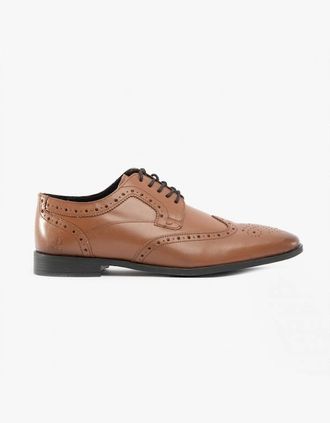 Hush Puppies Mens Hush Puppies ELLIOT Mens Leather Brogue Oxford Shoes Tan - Brown - Size: 11