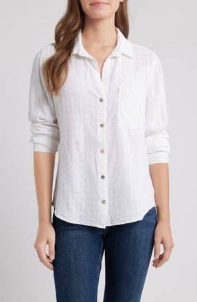 Cloth & Stone Long Sleeve Button-Up Shirt in White at Nordstrom Rack, Size X-Large