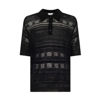 Laneus Round-neck Knitwear, male, Black, Size: L Knitted Polo
