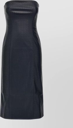 Rotate textured strapless midi dress with back slit