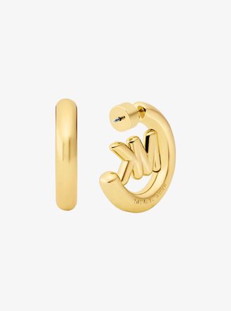 Michael Kors Large Logo Charm Hoop Earrings