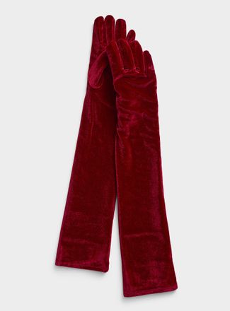 Simons Womens Long velvet gloves
