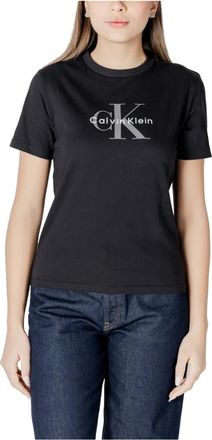 Calvin Klein Jeans Mujer, Camisetas, Negro, Talla: S