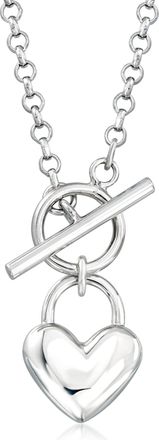 Ross-Simons Italian Sterling Silver Heart Toggle Necklace