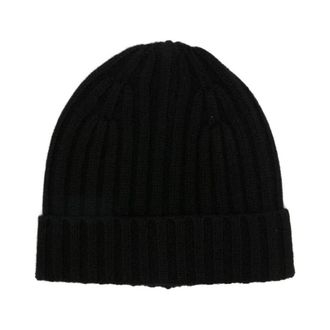 Be You Accessoires, Dames, Zwart, ONE Size, Kasjmier, Ribbed Knit Turn-Up Brim