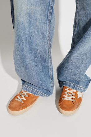 Golden Goose Super-Star Sports Shoes, Mens, Brown