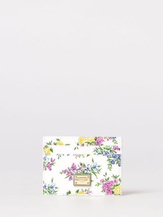 Dolce & Gabbana Leather Card Holder with Floral Print