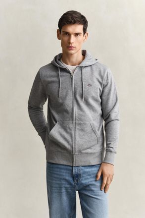 GANT Men Shield Zip Hoodie (XXXL) GREY MELANGE