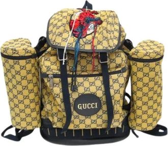 Gucci Pre-owned Heart Patch Backpack - Heren - Vintage Rugzakken - Geel - ONE Size - Leer - Vintage