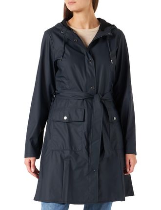 Rains Womens Curve Waterproof Jacket, 47 Navy, L
