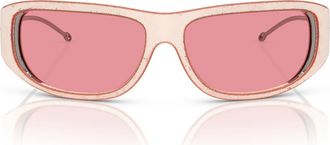 Diesel 61mm Oval Sunglasses in Rusty Orange/Beige/Pink Sil at Nordstrom