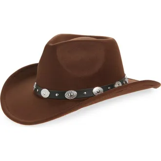 Tasha Embellished Western Cowboy Hat in Dark Brown at Nordstrom