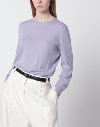 Loro Piana Maglia girocollo Sergio in cashmere viola