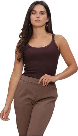 Rosemunde Belle Zijden U-hals Top met Bandjes - Dames - Tops zonder mouwen - Bruin - S - Katoen - Tops