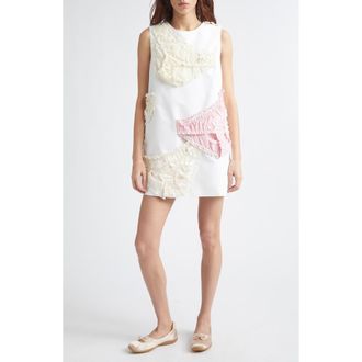 Sandy Liang Copellia Cotton Poplin Sleeveless Minidress in White at Nordstrom, Size Medium