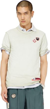 Diesel T-shirt with patches and microwaffle sides - T-Shirts - Man - Grey