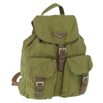 Prada Pre-owned Backpacks, unisex, Green, Size: ONE SIZE Pre-owned Nylon Backpack