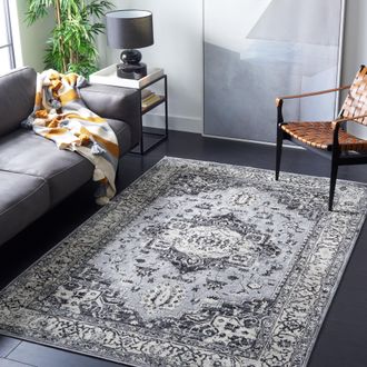 Safavieh Brentwood Machine Made Area Rug, Grey / Black Traditional Style Easy Care