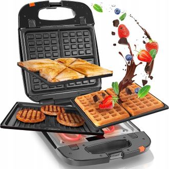 OEM Tostadora Con Grill Y Gofrera Multifuncional Duronic Swm60 De 1200 W - &iexcl;3 En 1