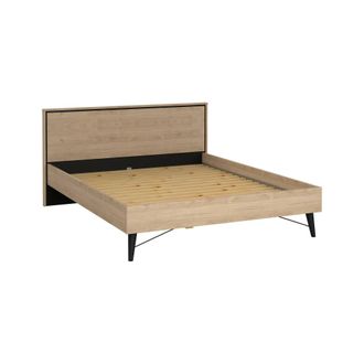 Dmora Dmora - Cama Doble Roberte, Sommier Para Dormitorio, Estructura De Cama Por Habitaci&oacute;n, Estructura Del Sostenedor Del Colch&oacute;n, 207x173 H91 Cm, Roble C