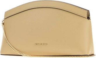 Michael Kors Womens Sand Leather Small Athena Clutch Khaki Borse A Mano