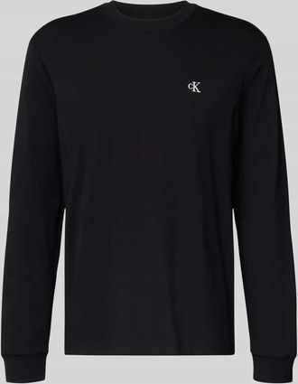 Calvin Klein Jeans Longsleeve mit Logo-Stitching in Black, Größe XS