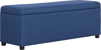 vidaXL Banco Con Espacio De Almacenaje 116 Cm Poli&eacute;ster Azul Vidaxl