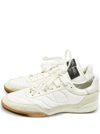 Chanel Perforated leather low top sneakers - White