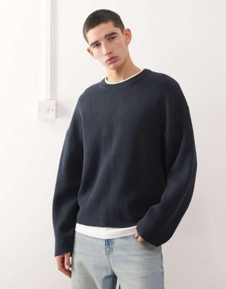 Weekday Maglione squadrato oversize blu navy