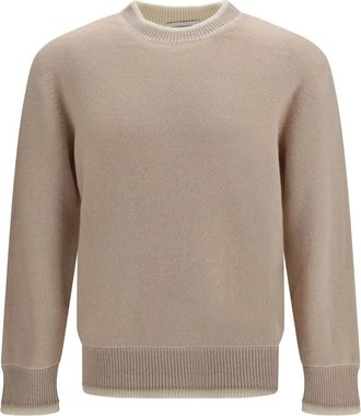 Laneus Jersey de cuello redondo de lana y cachemira - Knitwear - Hombre - Beige - XL