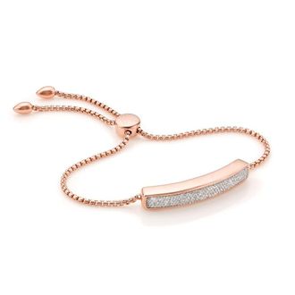 Monica Vinader Baja Diamond Bracelet, Rose Gold Vermeil on Silver
