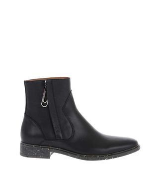 Off-white Black ECO Leather Ankle Boots