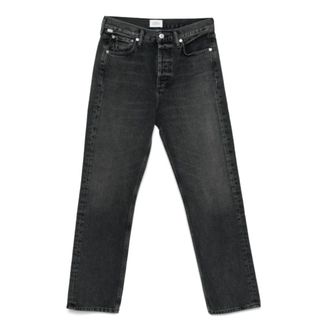 Citizens Of Humanity Straight Fit Jeans, female, Black, W26, Black Button Fly Jeans with Pockets