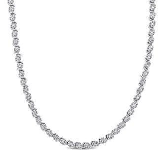 Mimi & Max 1ct TGW Cubic Zirconia Tennis Necklace Sterling Silver - 17 in