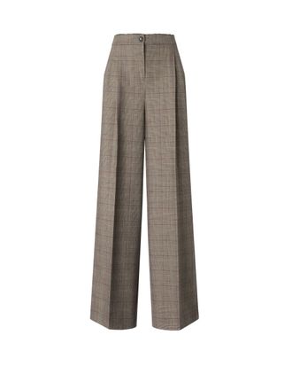 Pinko Wide-Leg Trousers With Checkered Pattern And Pleat Detail